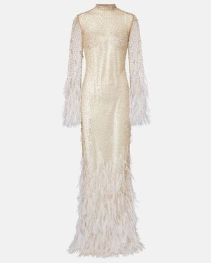 Clio Peppiatt Vestido De Fiesta Mia De Tul Adornado - Blanco