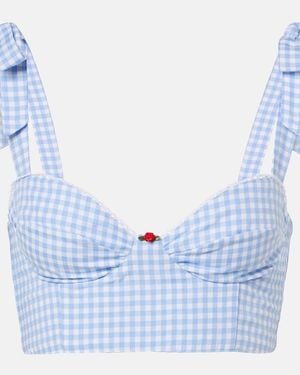 Bananhot Cropped-Top Alba Aus Baumwollpopeline - Blau