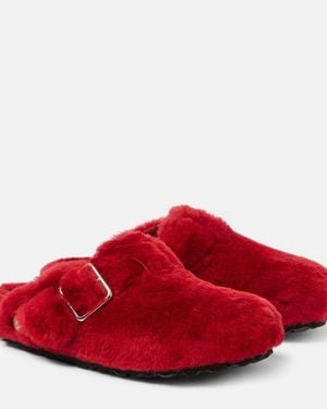 Birkenstock Boston Shearling Clogs - Red