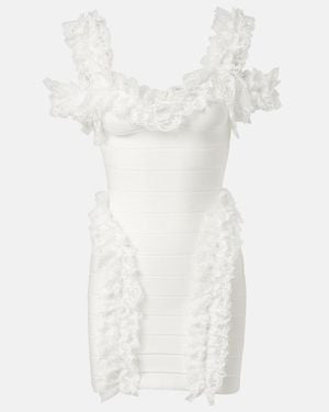Self-Portrait X Christopher Kane Lace-Trimmed Minidress - White