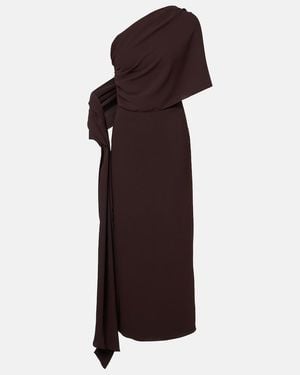 Marmar Halim Draped One-Shoulder Crepe Corset Dress - Purple