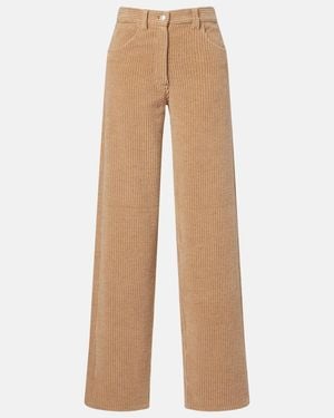 The Row Clair High-Rise Corduroy Straight Trousers - Natural