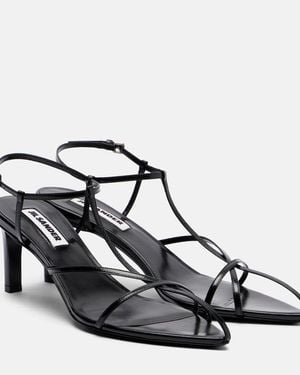 Jil Sander Sandalen Cage Aus Leder - Schwarz
