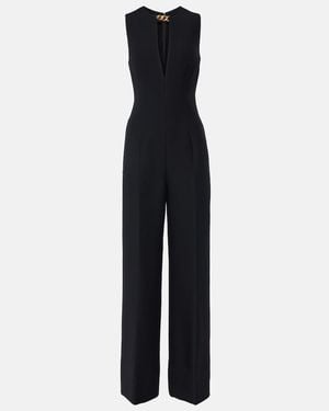 Stella McCartney Chain-Detail Wool And Silk Jumpsuit - Blue