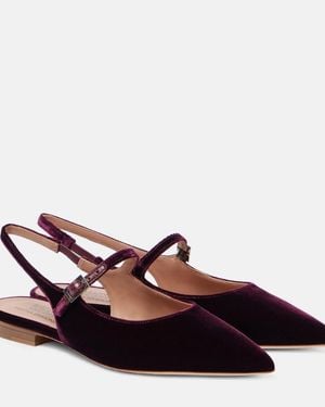 Malone Souliers Karla Velvet Slingback Flats - Brown