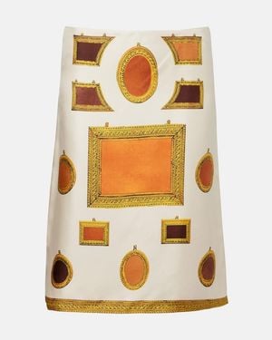 Versace Bedruckter Bleistiftrock Aus Seiden-Twill - Mettallic