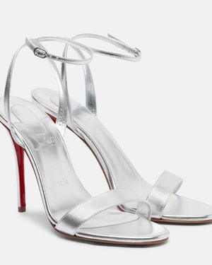 Christian Louboutin Miss Z 100 Metallic Leather Sandals - White
