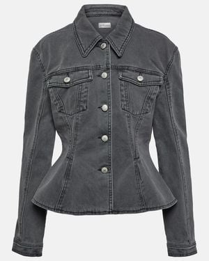 Magda Butrym Peplum Denim Jacket - Black