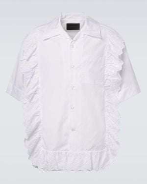 Simone Rocha Ruffled Cotton Poplin Shirt - White