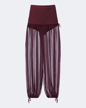 Nensi Dojaka Semi-Sheer Wide-Leg Pants - Purple