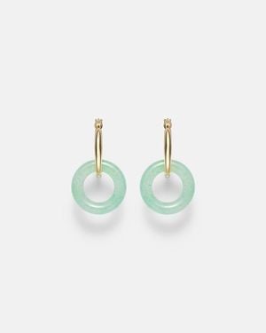 Mateo 14Kt Earrings With Jade - Blue