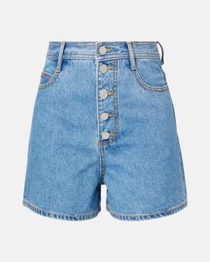 ALÉMAIS Stephi High-Rise Denim Shorts - Blue