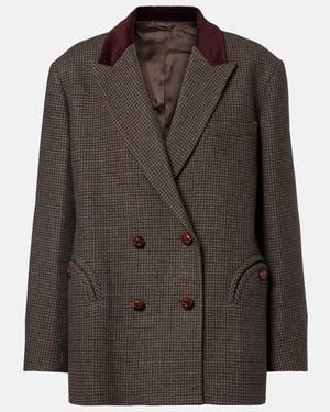 Blazé Milano Nightbreak Double-Breasted Wool-Blend Blazer - Brown