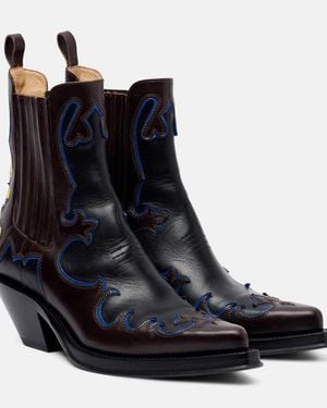 Gabriela Hearst Cassidy Leather Cowboy Boots - Black