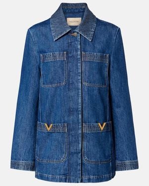Valentino Vgold Denim Field Jacket - Blue