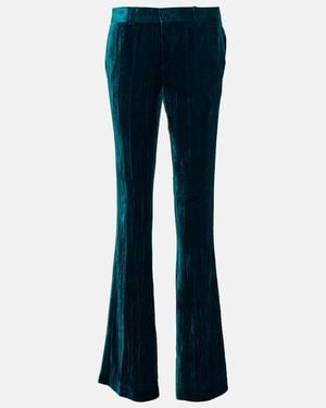 Petar Petrov Gomez Low-Rise Slim Velvet Trousers - Blue