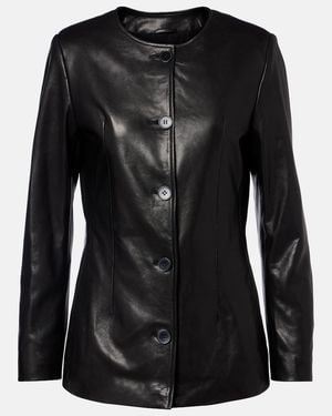Nour Hammour Maud Leather Jacket - Black