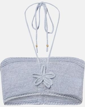 Bananhot Zorya Halterneck Lame Top - Blue