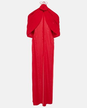 Magda Butrym Draped Silk Maxi Dress - Red