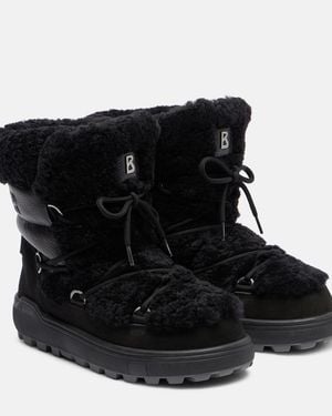 Bogner Chamonix Schneestiefel Aus Shearling, Strukturiertem Leder Und Veloursleder - Schwarz