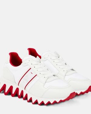 Christian Louboutin Nastroshark Donna Leather And Canvas Trainers - Red