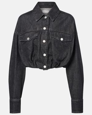 Sportmax Camisa Sondrio Cropped De Denim - Negro