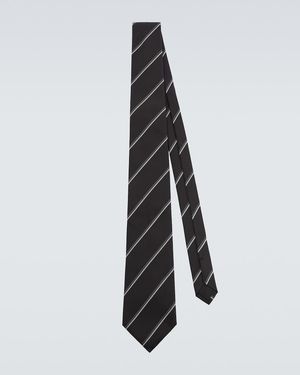 Saint Laurent Krawatte Aus Seiden-Twill - Weiß