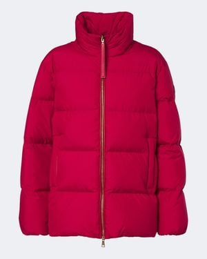 Moncler Leather-Trimmed Down Jacket - Red