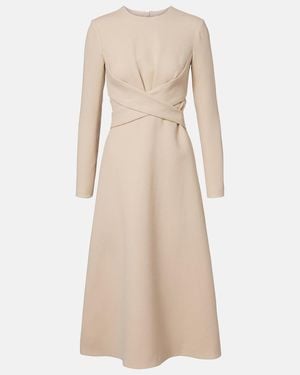 Emilia Wickstead Midikleid Elta Aus Woll-Crepe - Natur