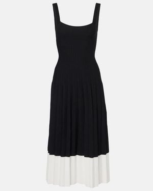 STAUD Ellison Knitted Midi Dress - Black