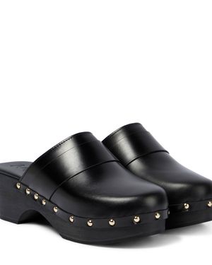 Aeyde Bibi Leather Clogs - Black