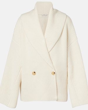 Vince Ribbed-Knit Wool-Blend Jacket - Natural