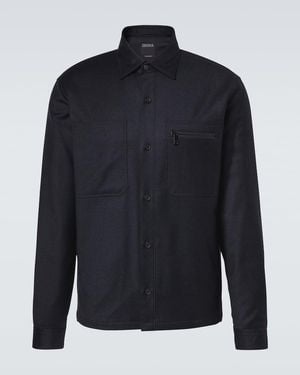 ZEGNA Wool Overshirt - Blue