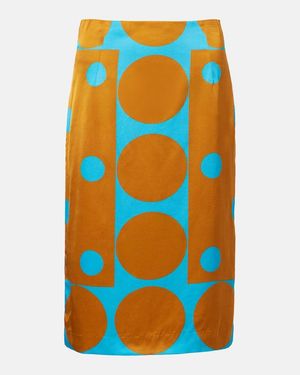 Dries Van Noten Polka-Dot Pencil Skirt - Blue