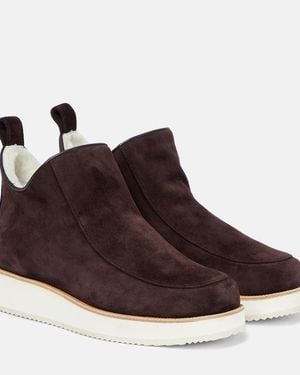 Gabriela Hearst Harry Shearling-Lined Suede Ankle Boots - Brown