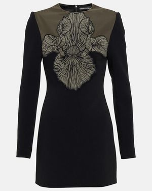 David Koma Macrame-Detail Minidress - Black