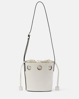 Miu Miu Leather Bucket Bag - White