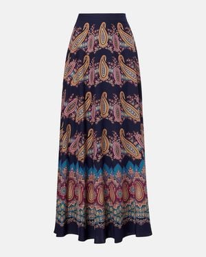 Etro Paisley Silk Maxi Skirt - Red