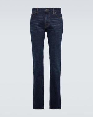 ZEGNA Roccia Low-Rise Slim Jeans - Blue