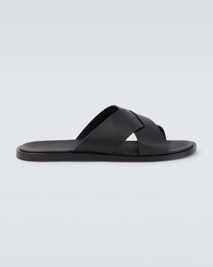 Orlebar Brown Leather Sandals - Black