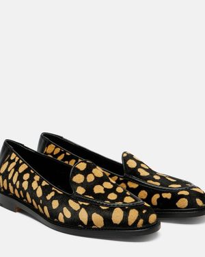 Manolo Blahnik Mocasines Maxy De Pelo De Becerro - Negro