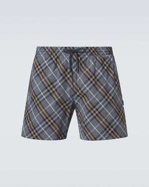 Burberry Banador Con Check - Gris