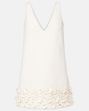Self-Portrait Bridal Sequined Crepe Minidress - White