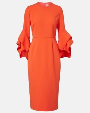 ROKSANDA Abito Midi Con Volant - Rosso