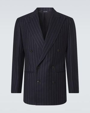 Saman Amel Blazer Raye En Laine - Bleu