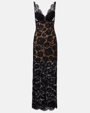 Self-Portrait Floral Lace Maxi Dress - Black