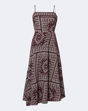 Veronica Beard Kitt Printed Cotton-Blend Midi Dress - Purple