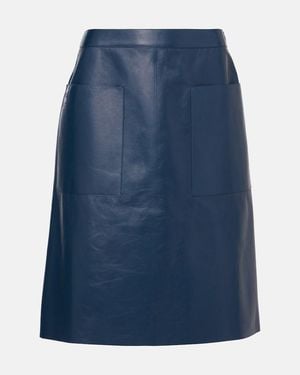 Ferragamo Bleistiftrock Aus Leder - Blau