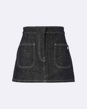 Courreges Denim Tweed Miniskirt - Black