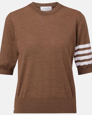 Thom Browne Pullover 4-Bar Aus Wolle - Braun
